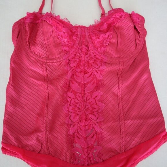 Intimately x Free People Sz Small Pink Built In Bra Corset Back Thong Bodysuit - Picture 3 of 9